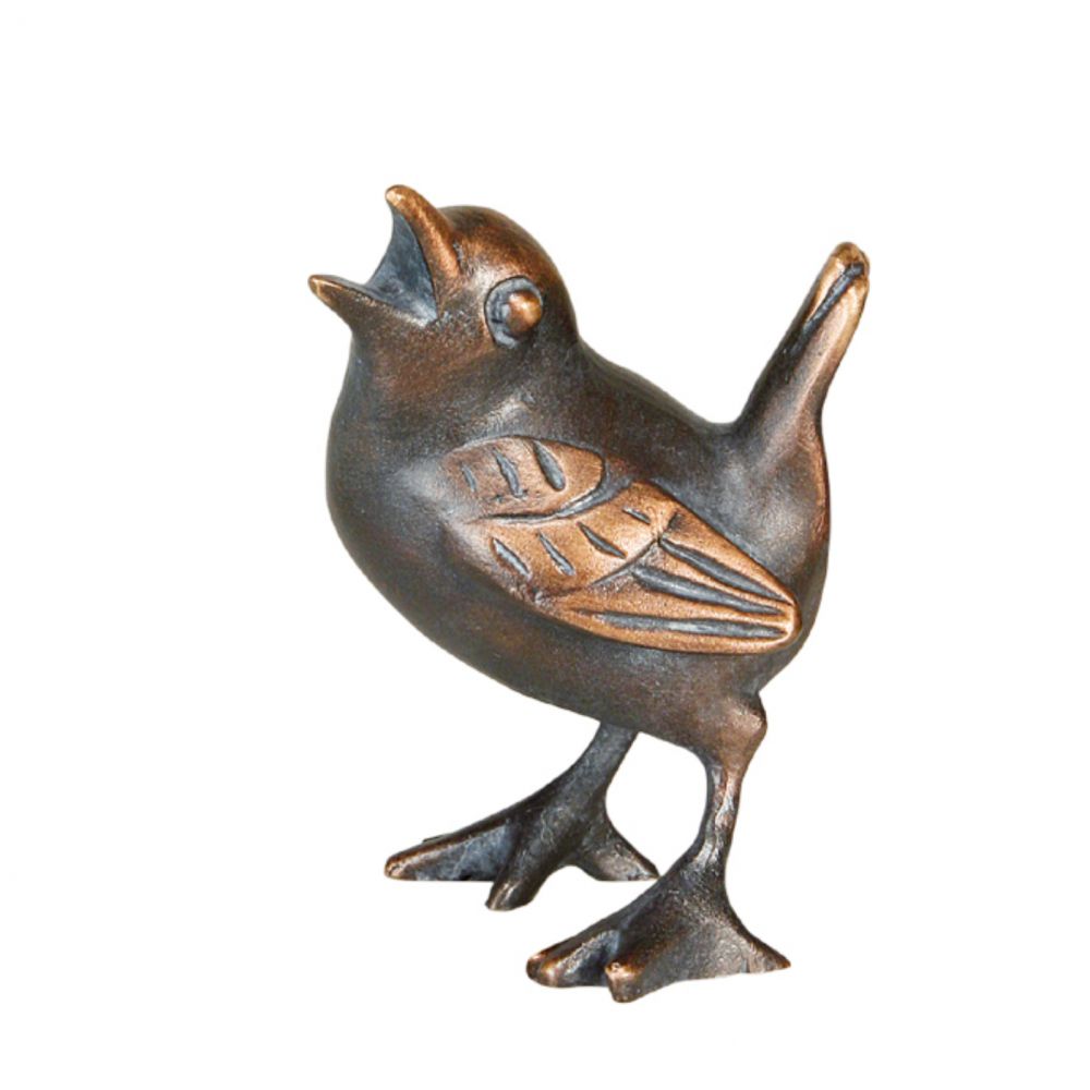 Bronzefigur »Vogel, zwitschernd«, Kunstgiesserei Strassacker, 9 x 5 x 6 cm Bronzefigur »Vogel, zwitschernd«, Kunstgiesserei Strassacker, 9 x 5 x 6 cm