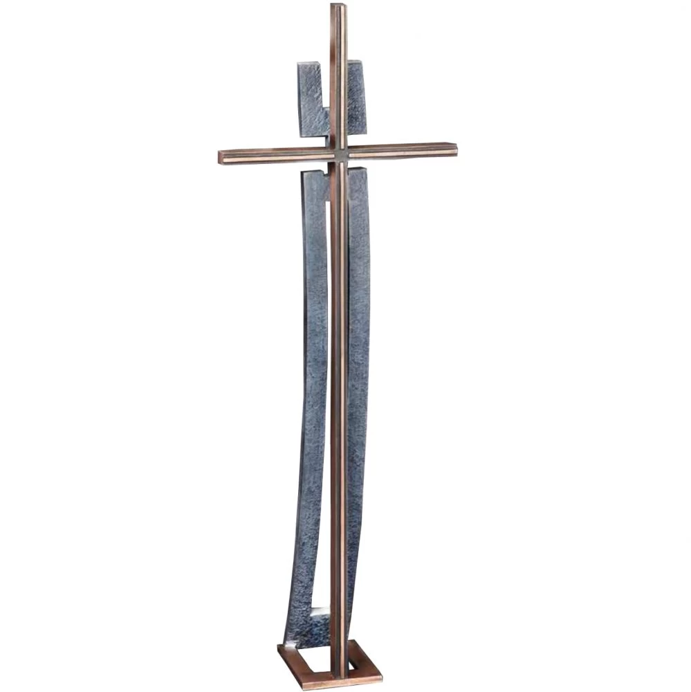Bronzeskulptur »Freistehendes Kreuz Arcus«, Atelier Binder, 95 x 33 x 16 cm
