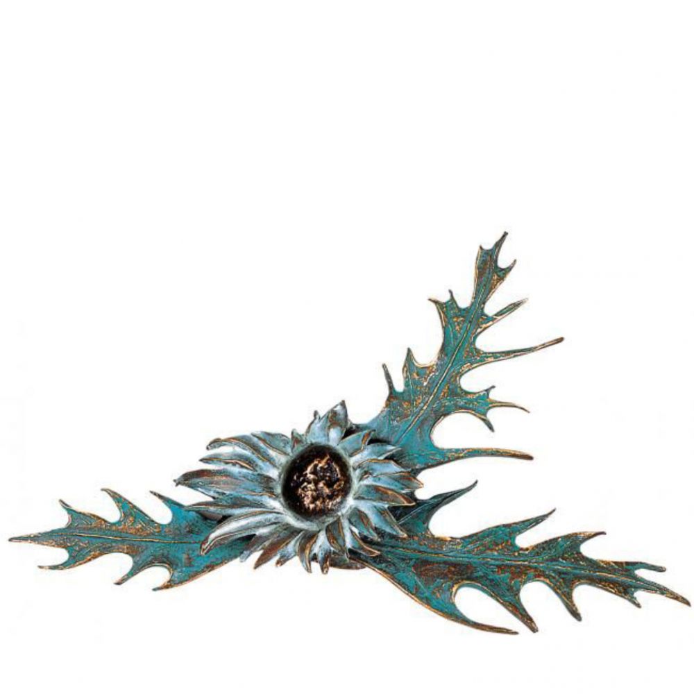 Symbol für Grabmal »Distel«, Bronze, 13 x 12 x 4 cm Symbol für Grabmal »Distel«, Bronze, 13 x 12 x 4 cm