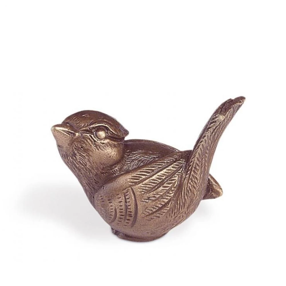 Figur »Vogel, Kopf nach vorne« Bronze, Kunstgiesserei Strassacker, 4 x 4 x 3 cm