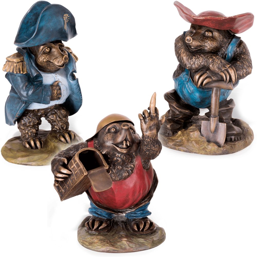Gartenfigur »Maulwurf Napoleon«, Bronze, Atelier Strassacker, 35 cm hoch Gartenfigur »Maulwurf Napoleon«, Bronze, Atelier Strassacker, 35 cm hoch