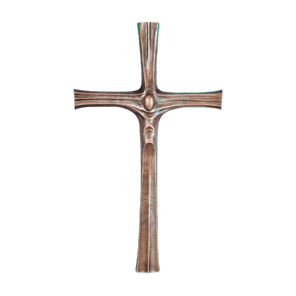 Skulptur »Freistehendes Kreuz aus Bronze und Aluminium«, Kunstgiesserei Strassacker, 103 x 51 x 6 cm