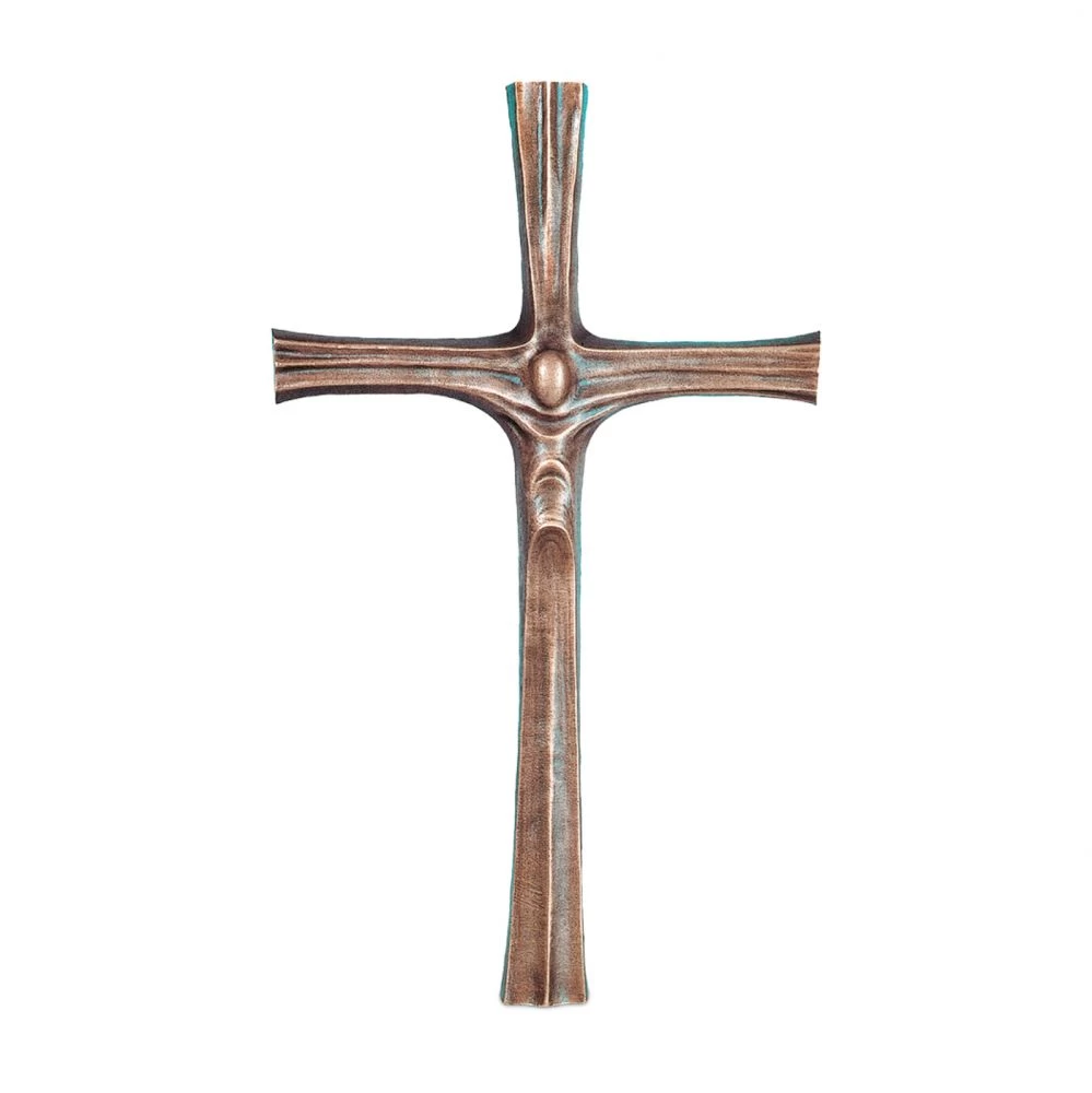 Skulptur »Freistehendes Kreuz aus Bronze und Aluminium«, Kunstgiesserei Strassacker, 103 x 51 x 6 cm Skulptur »Freistehendes Kreuz aus Bronze und Aluminium«, Kunstgiesserei Strassacker, 103 x 51 x 6 cm