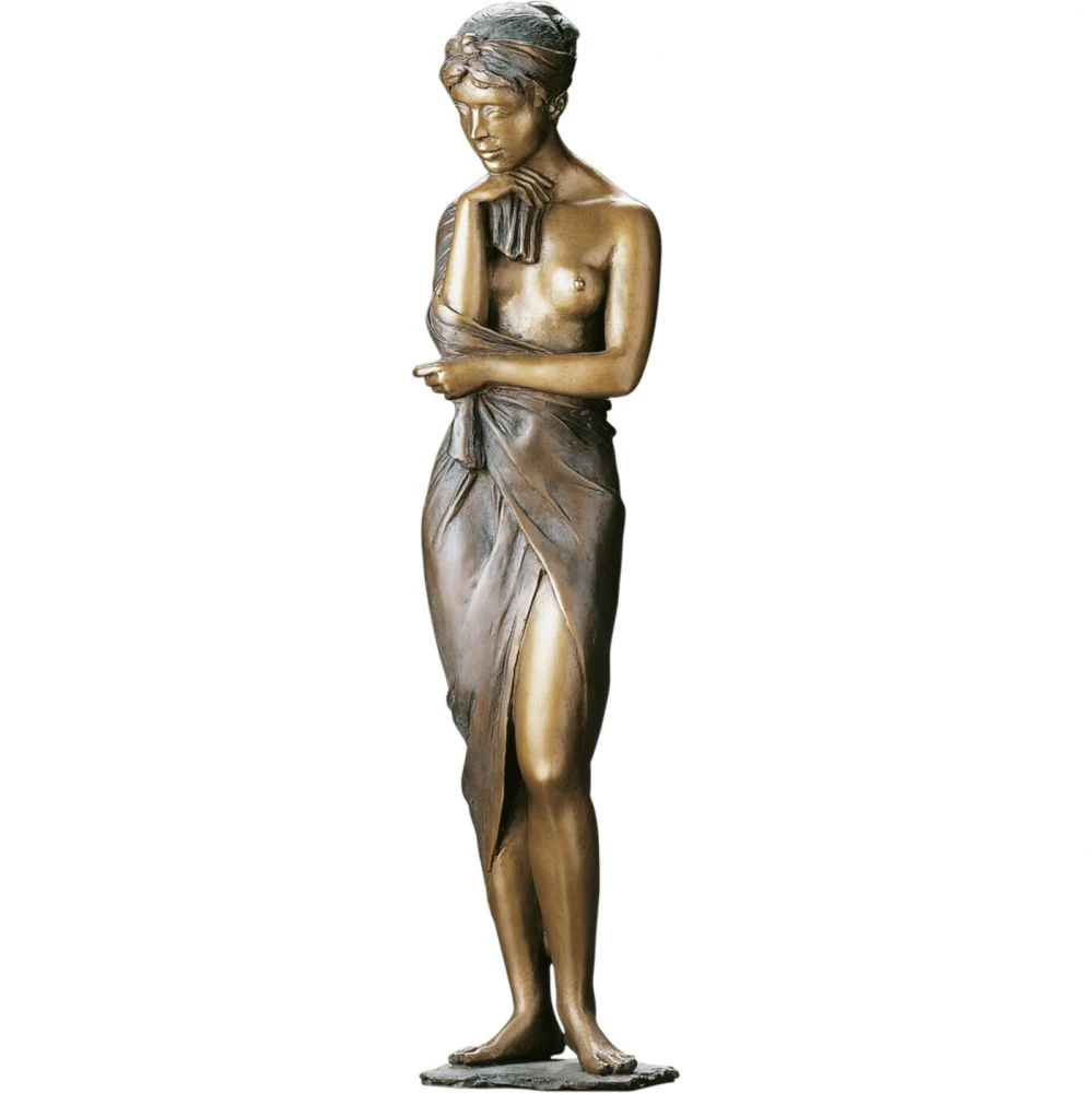 Garten-Skulptur »Frau, Im Rosengarten«, Bronze, Prof. Erwin A. Schinzel, 52 cm hoch