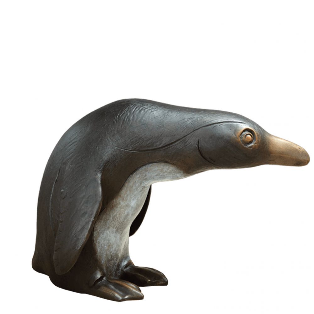 Gartenskulptur »Pinguin mit nach vorn gestrecktem Kopf«, Bronze, 28 x 22 x 44 cm Gartenskulptur »Pinguin mit nach vorn gestrecktem Kopf«, Bronze, 28 x 22 x 44 cm