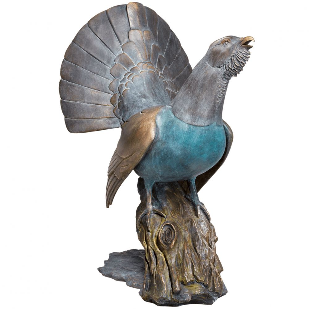 Gartenskulptur »Auerhahn« Bronze, Atelier Strassacker, 66 x 40 x 54 cm Gartenskulptur »Auerhahn« Bronze, Atelier Strassacker, 66 x 40 x 54 cm
