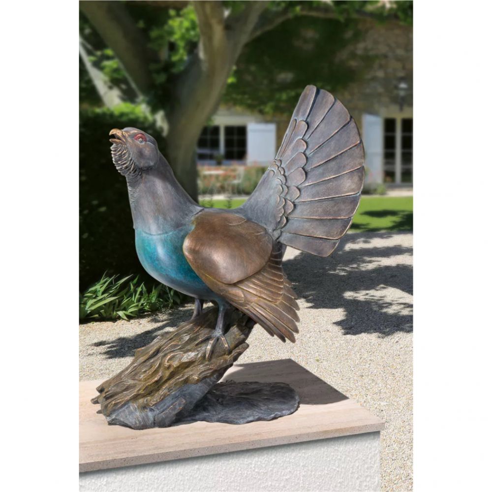 Gartenskulptur »Auerhahn« Bronze, Atelier Strassacker, 66 x 40 x 54 cm Gartenskulptur »Auerhahn« Bronze, Atelier Strassacker, 66 x 40 x 54 cm
