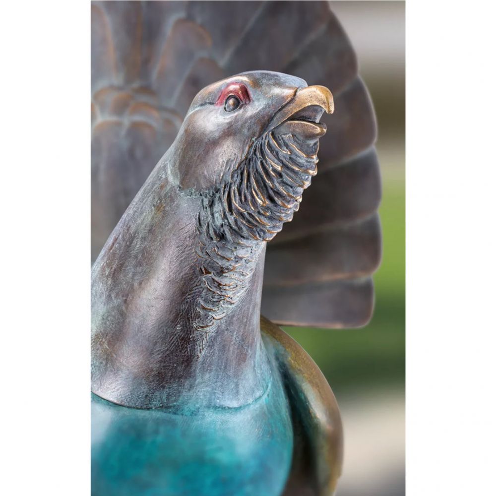 Gartenskulptur »Auerhahn« Bronze, Atelier Strassacker, Detailansicht Gartenskulptur »Auerhahn« Bronze, Atelier Strassacker, Detailansicht