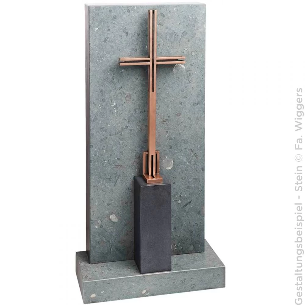 Skulptur »Kreuz mit vergoldeten Flächen« Bronze und Gold