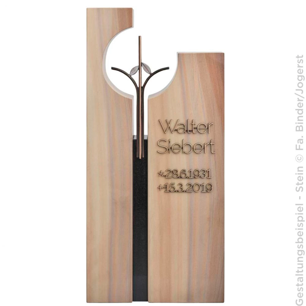 Bronzesymbol »Kreuz 2 Blätter« Atelier Binder
