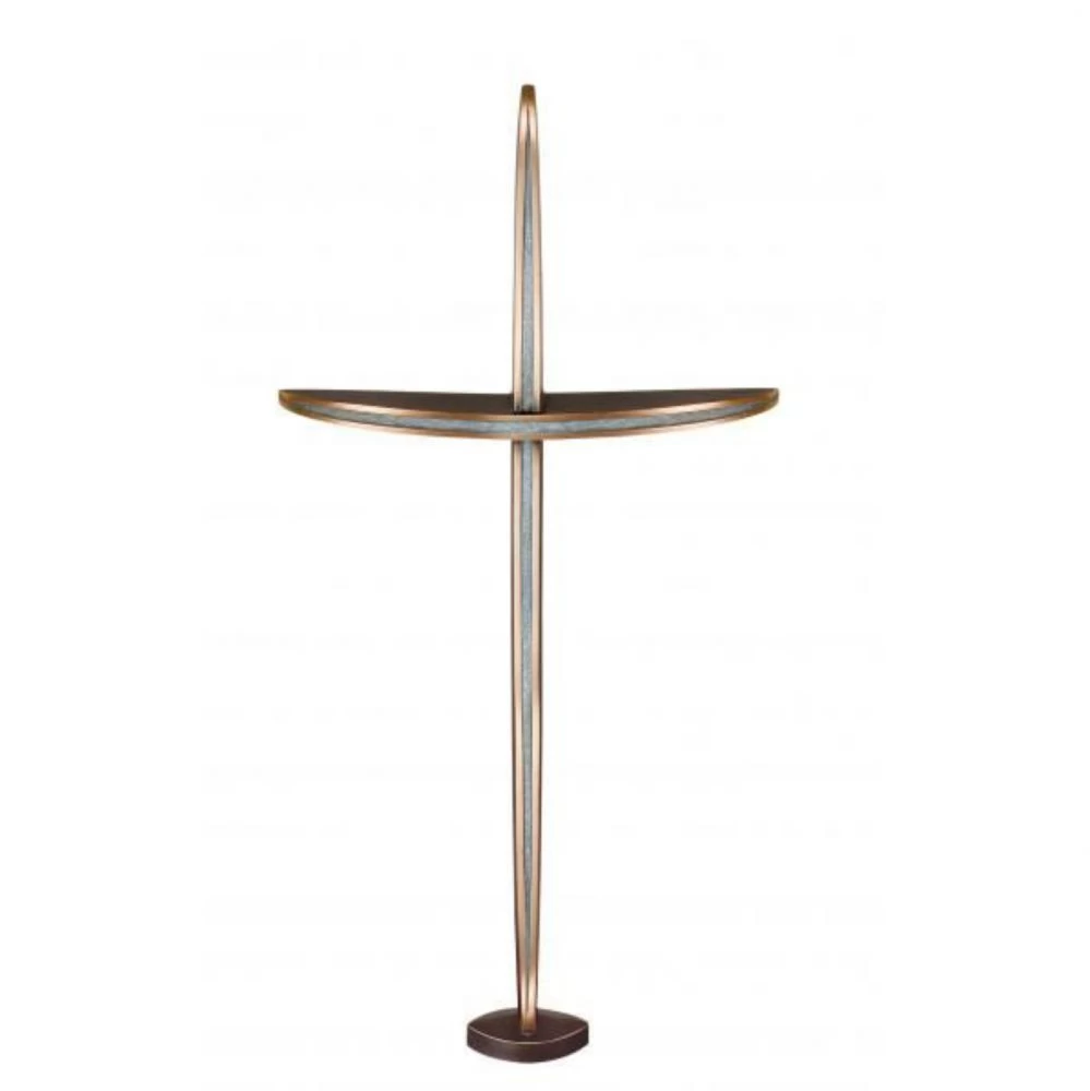 Grabkreuz »Freistehendes Kreuz Bogen« Bronze, Kunstgiesserei Strassacker, 49 x 23 x 5 cm