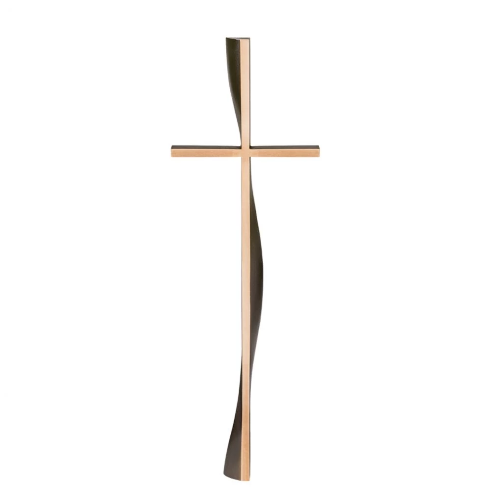 Grabkreuz »Freistehendes Kreuz Lebenlinie« Bronze, Kunstgiesserei Strassacker, 50 x 16 x 12 cm