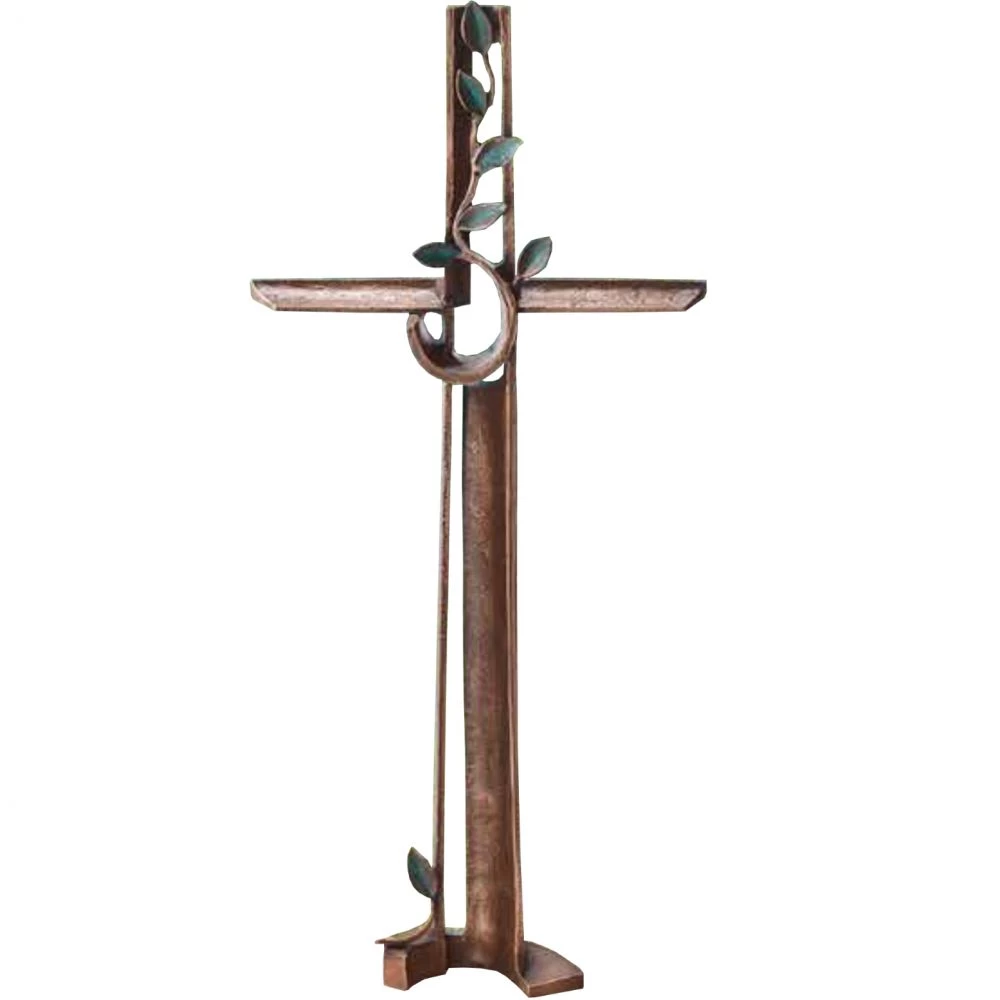 Grabkreuz »Freistehendes Kreuz mit Blattranke«, Atelier Binder, 100 x 45 x 11 cm