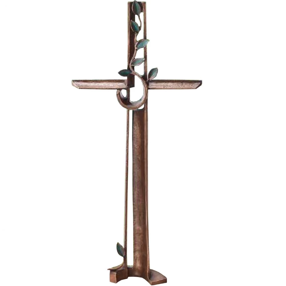 Grabkreuz »Freistehendes Kreuz mit Blattranke«, Atelier Binder, 100 x 45 x 11 cm Grabkreuz »Freistehendes Kreuz mit Blattranke«, Atelier Binder, 100 x 45 x 11 cm