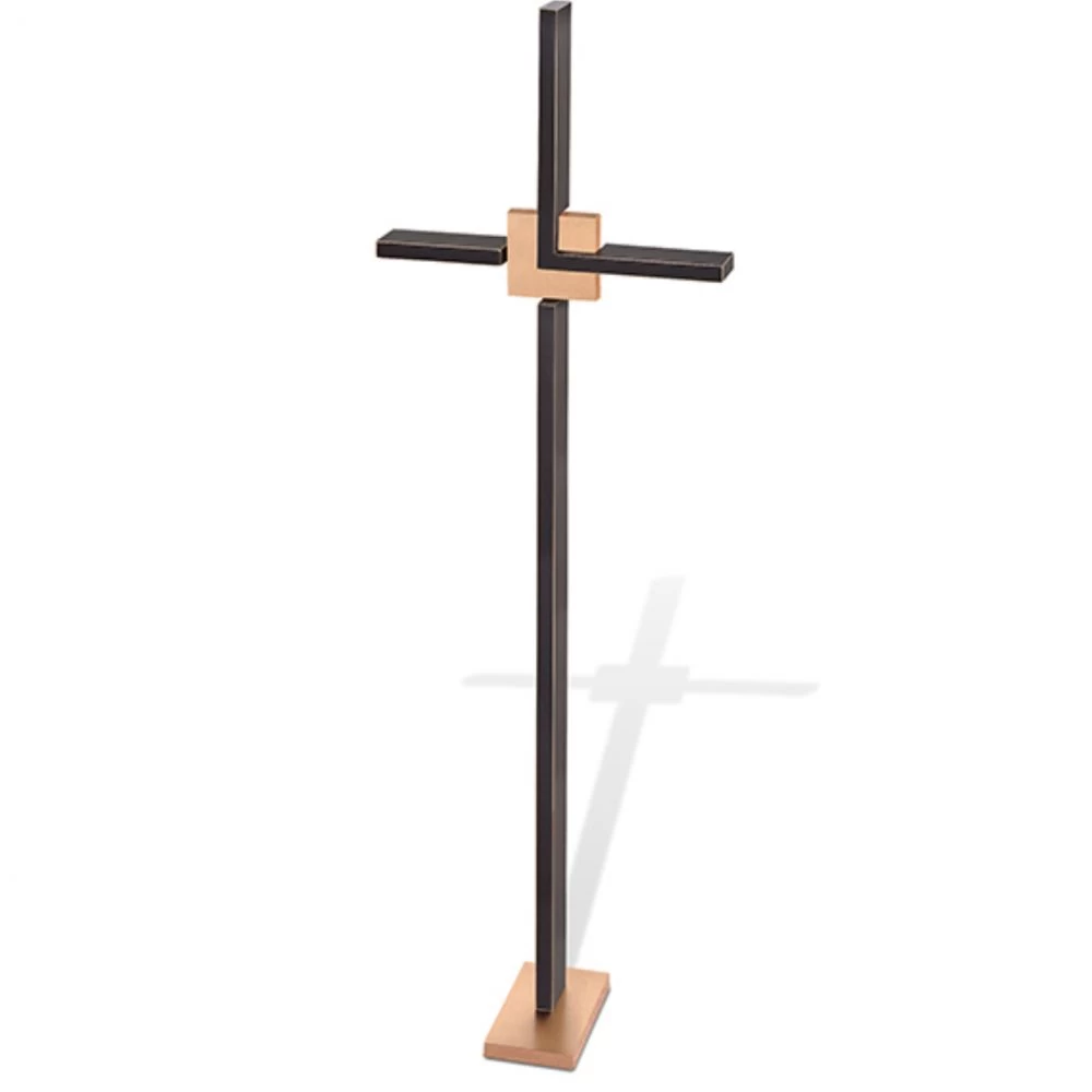 Grabkreuz »Kreuz mit polierter Bronzeplatte«, Kunstgiesserei Strassacker, 61 x 19 x 9 cm Grabkreuz »Kreuz mit polierter Bronzeplatte«, Kunstgiesserei Strassacker, 61 x 19 x 9 cm