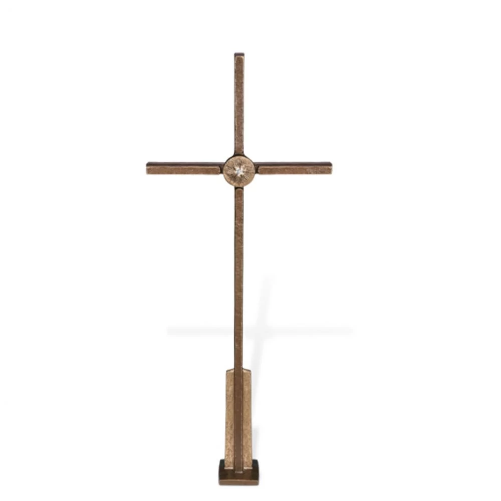 Grabkreuz »Kreuz mit Swarovski-Kristall« Bronze, Kunstgiesserei Strassacker, 61 x 23 x 5 cm Grabkreuz »Kreuz mit Swarovski-Kristall« Bronze, Kunstgiesserei Strassacker, 61 x 23 x 5 cm