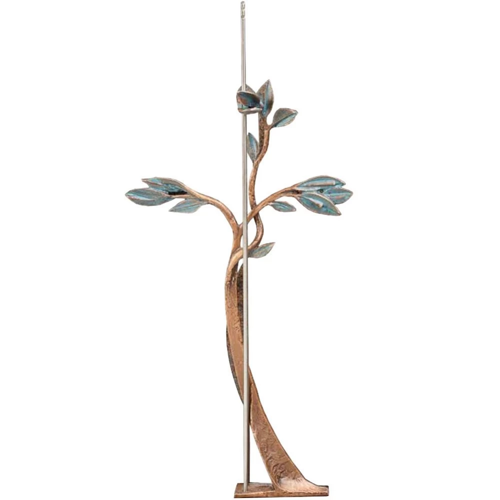 Grabkreuz »Lebensbaum« Bronze und Edelstahl