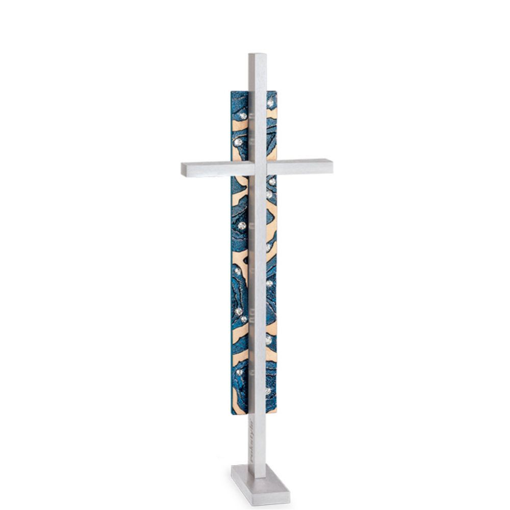 Grabkreuz »Topo, klein« mit Swarovski-Kristallen, Edelstahl, 31 cm hoch Grabkreuz »Topo, klein« mit Swarovski-Kristallen, Edelstahl, 31 cm hoch