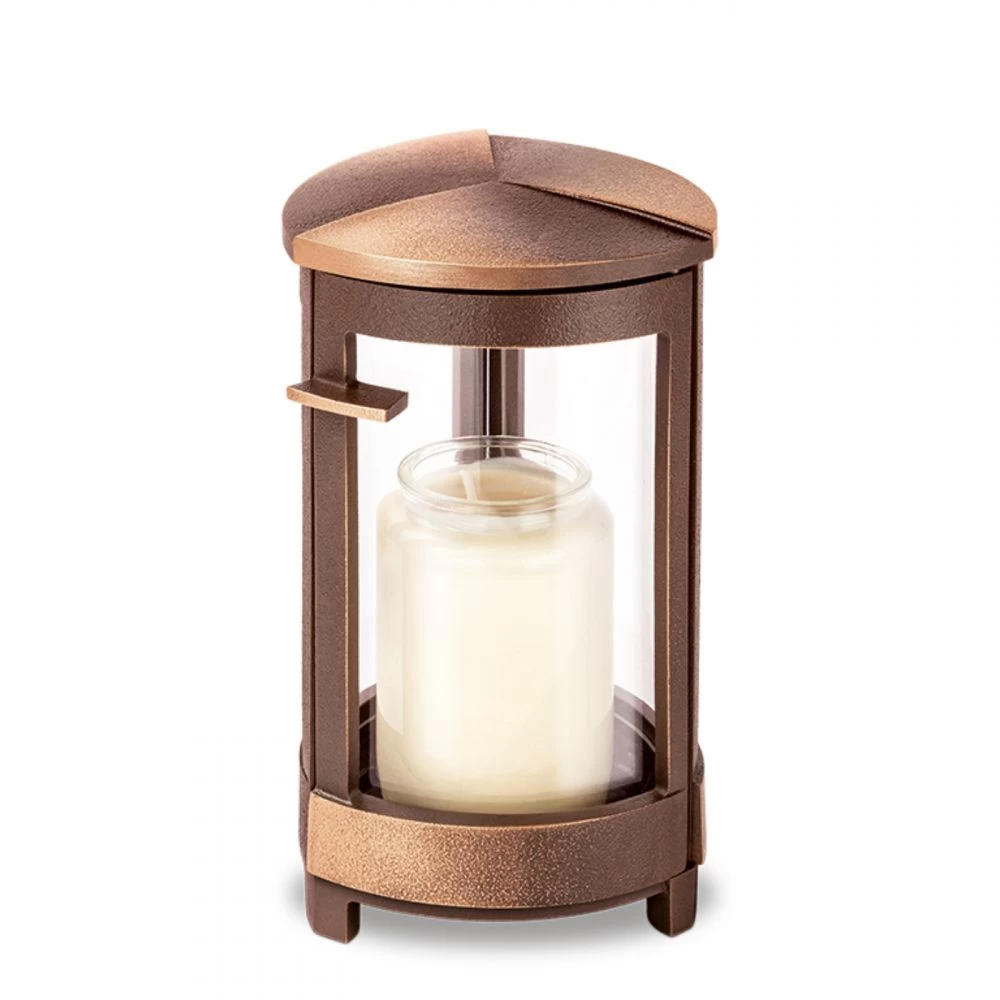 Moderne Grablaterne »Triseg«, Bronze, 18 cm hoch Moderne Grablaterne »Triseg«, Bronze, 18 cm hoch