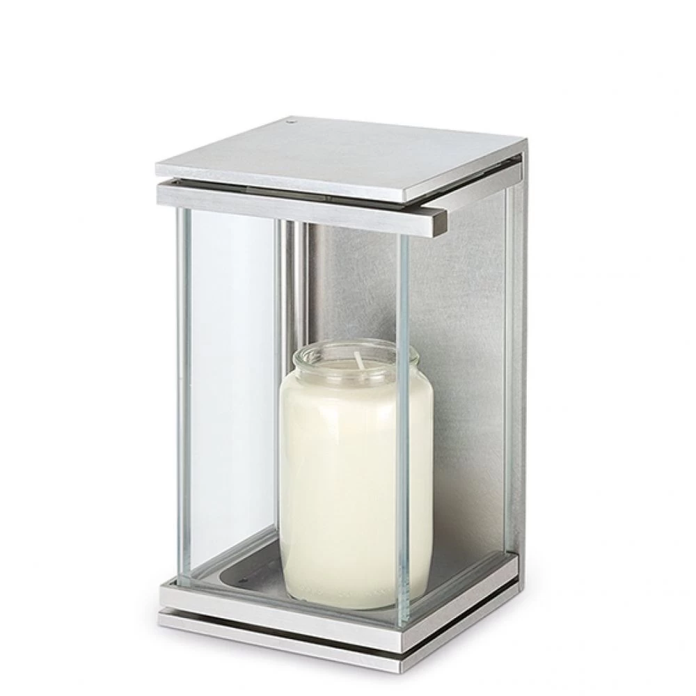 Moderne Grablaterne »Cobo«, Edelstahl, 18 cm hoch Moderne Grablaterne »Cobo«, Edelstahl, 18 cm hoch