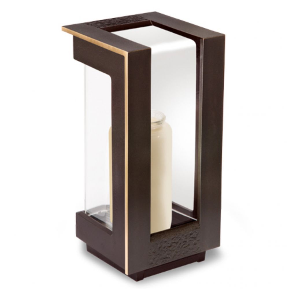 Moderne Grablaterne »Modo«, Bronze, 25 cm hoch Moderne Grablaterne »Modo«, Bronze, 25 cm hoch