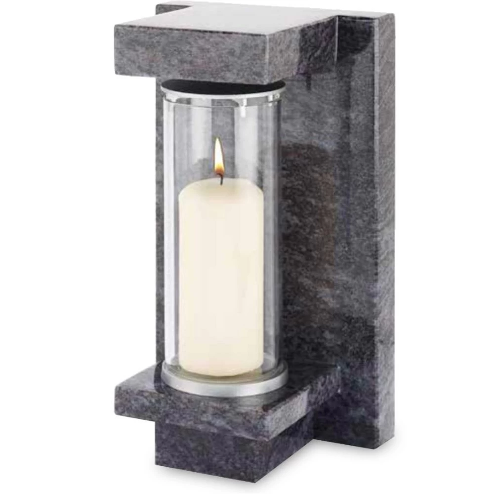 Grablaterne »Archeus«, Orion-Granit und Alu, 30 cm hoch Grablaterne »Archeus«, Orion-Granit und Alu, 30 cm hoch