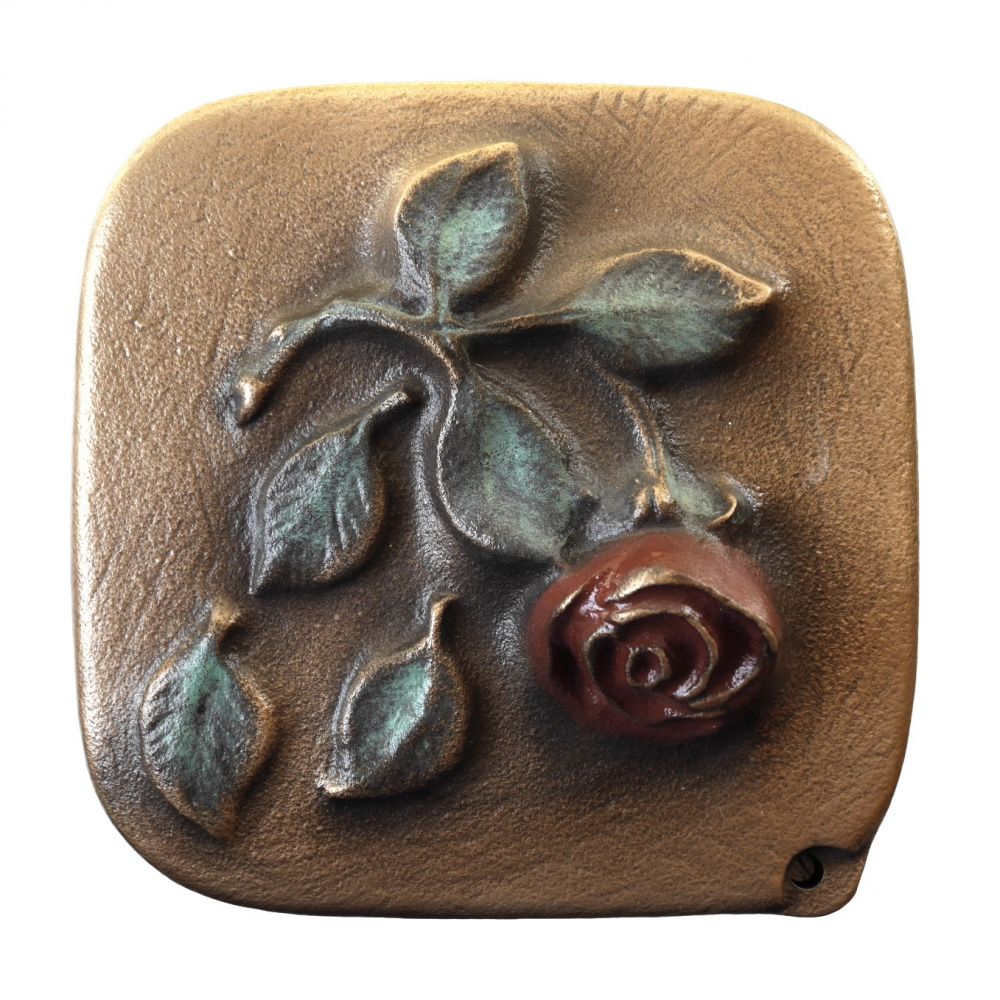 Grablaterne »Rose« Bronze