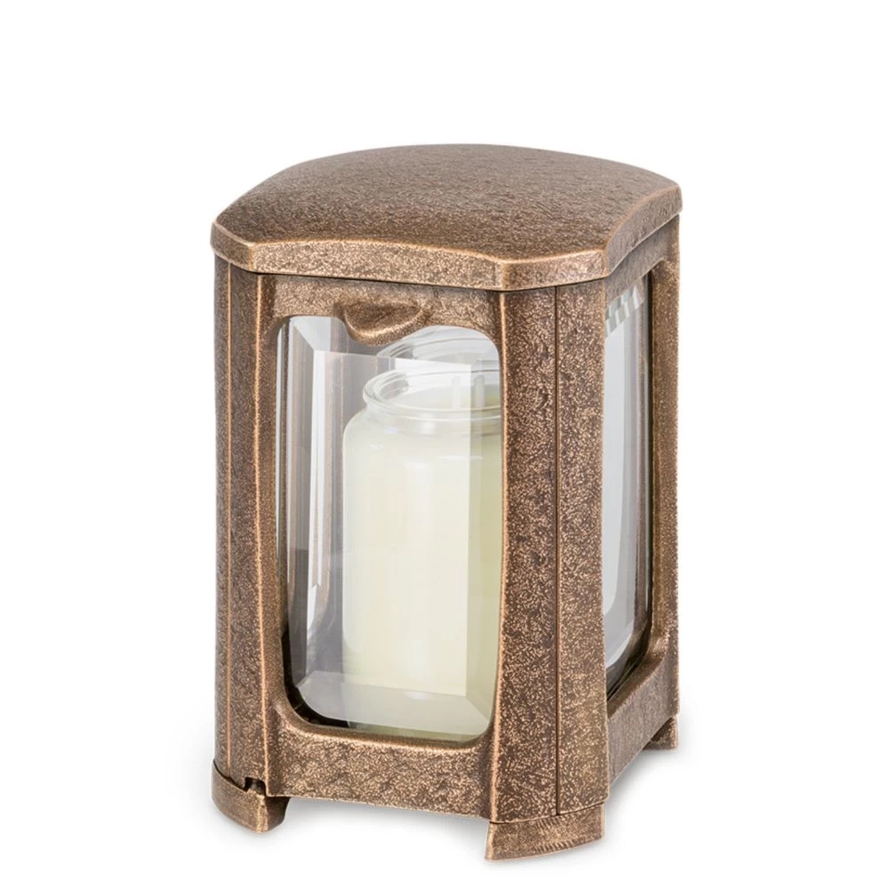 Kleine Grableuchte »Nomo«, Bronze, 17 x 12 x 12 cm Kleine Grableuchte »Nomo«, Bronze, 17 x 12 x 12 cm