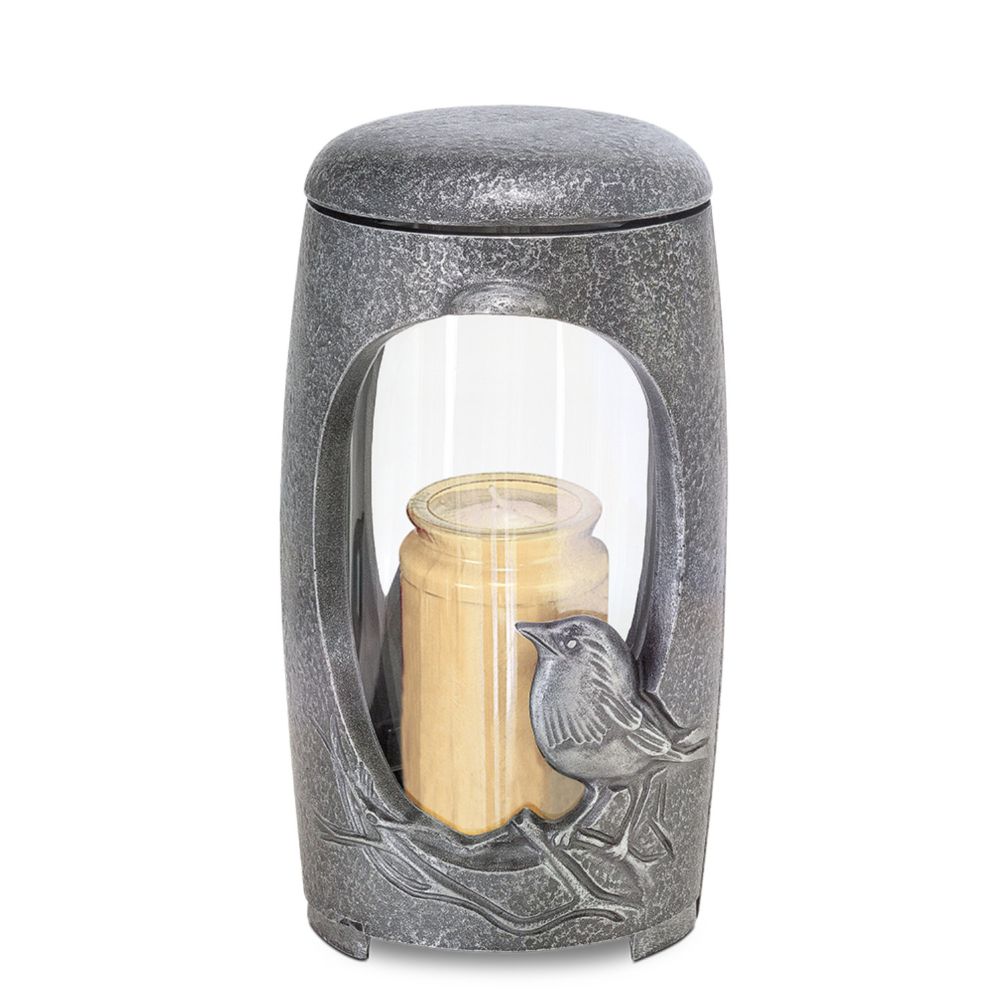 Grableuchte mit Vogel »Piro«, Aluminium, 22 x 12 x 12 cm Grableuchte mit Vogel »Piro«, Aluminium, 22 x 12 x 12 cm