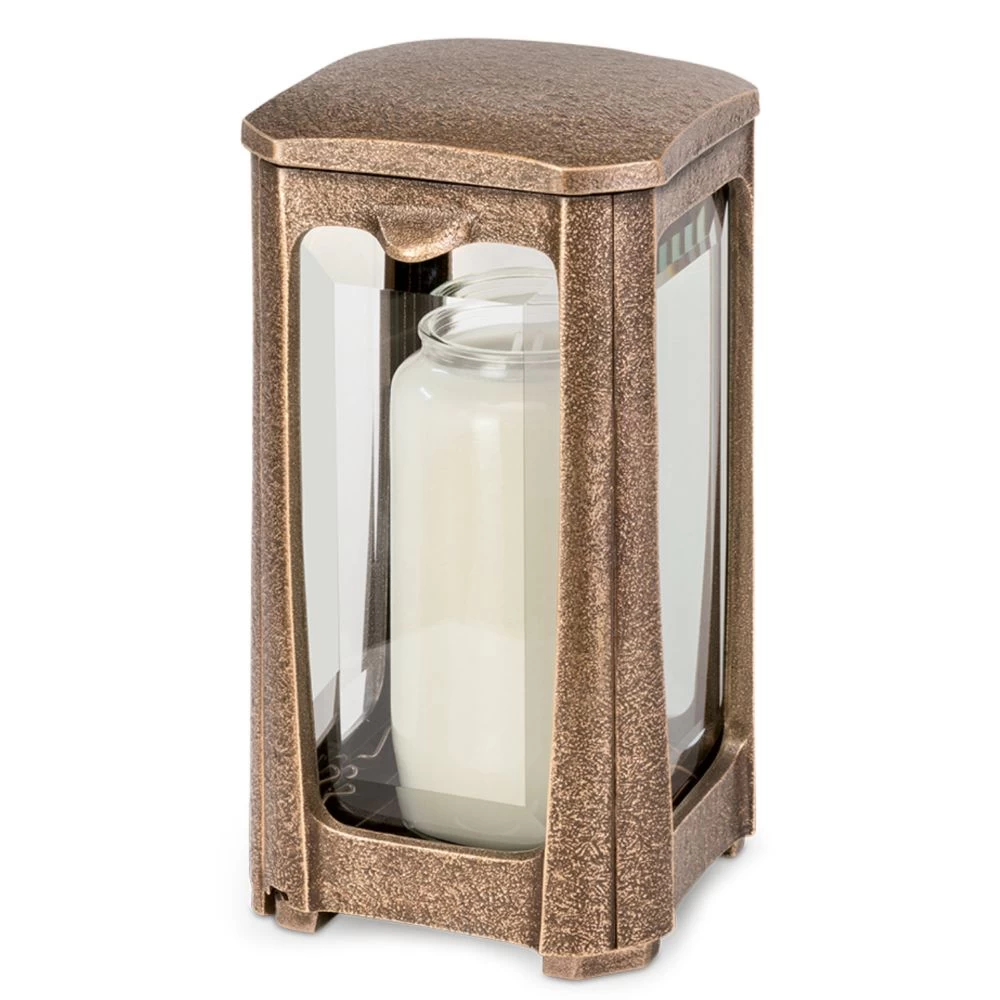 Grablicht »Nomo« aus Bronze, 24 x 12 x 12 cm Grablicht »Nomo« aus Bronze, 24 x 12 x 12 cm