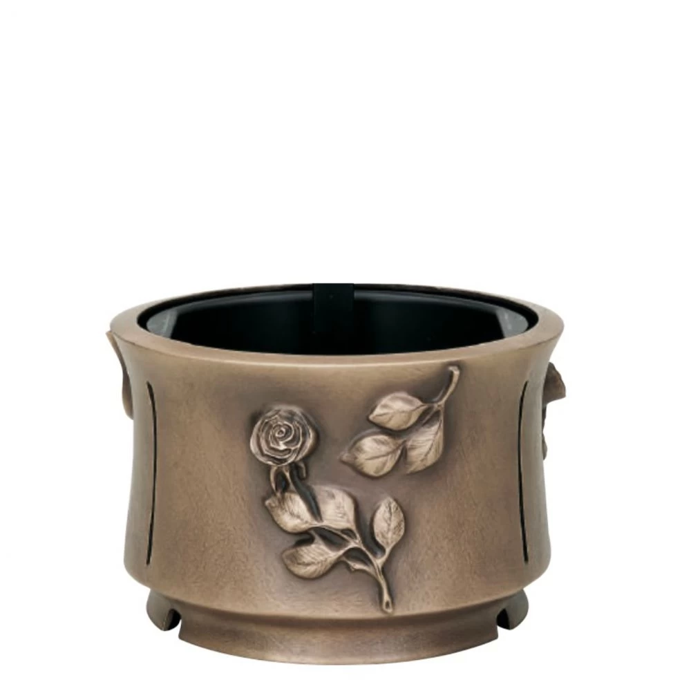 Grabschale »Rose« Bronze, Bronzegiesserei Filthaut, 20,5 x ø 32 cm Grabschale »Rose« Bronze, Bronzegiesserei Filthaut, 20,5 x ø 32 cm