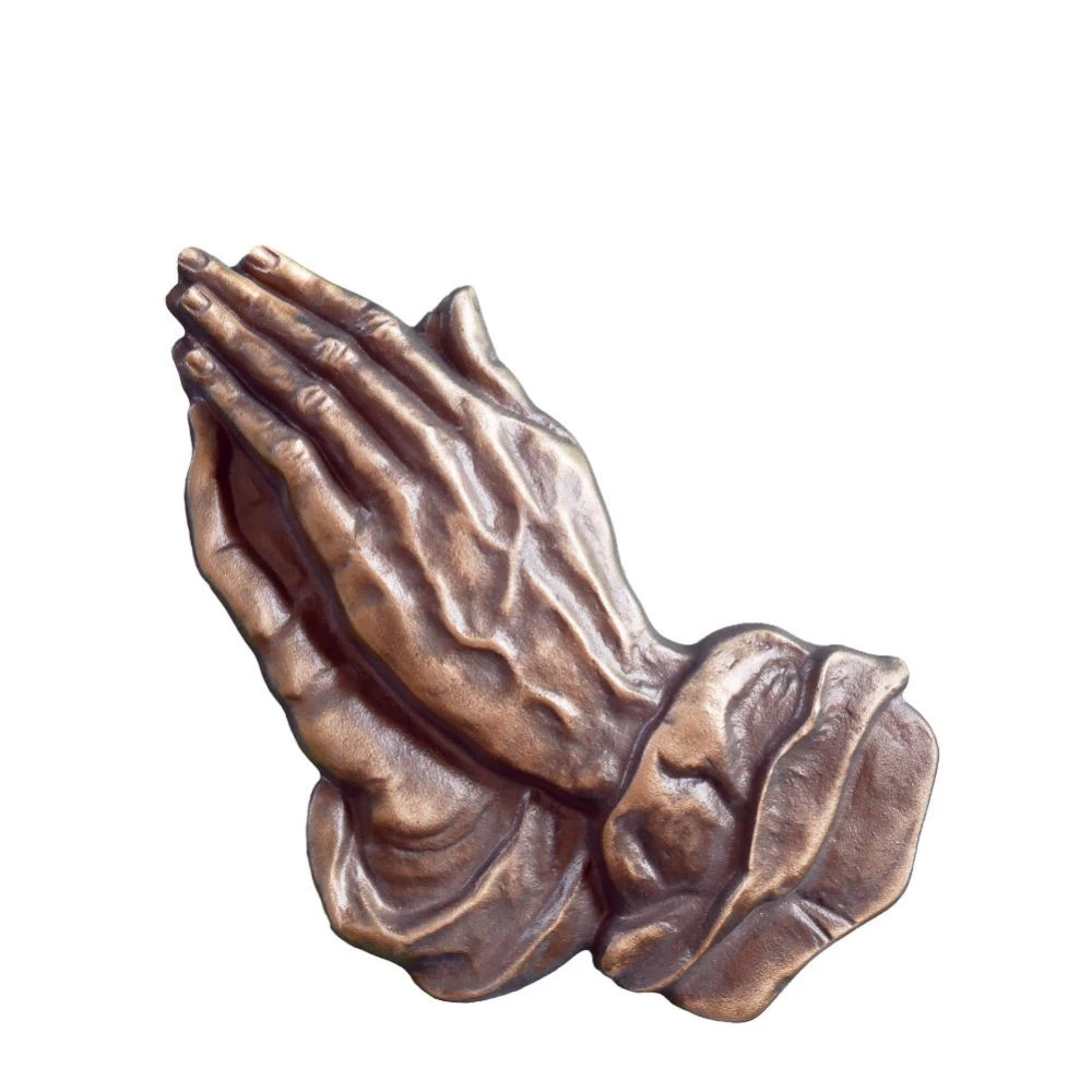 Bronzesymbol »Betende Hände, nach links«, Bronze, 5 x 20 cm hoch Bronzesymbol »Betende Hände, nach links«, Bronze, 5 x 20 cm hoch