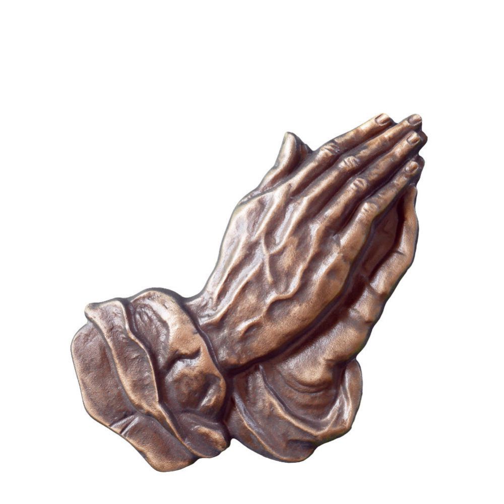 Bronzesymbol »Betende Hände, nach rechts«, Bronze, 5 x 20 cm hoch Bronzesymbol »Betende Hände, nach rechts«, Bronze, 5 x 20 cm hoch