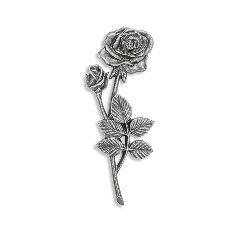 Grabsymbol »Kleine Rose«, Alu, Kunstgiesserei Strassacker, 18 x 7 x 0,8 cm Grabsymbol »Kleine Rose«, Alu, Kunstgiesserei Strassacker, 18 x 7 x 0,8 cm