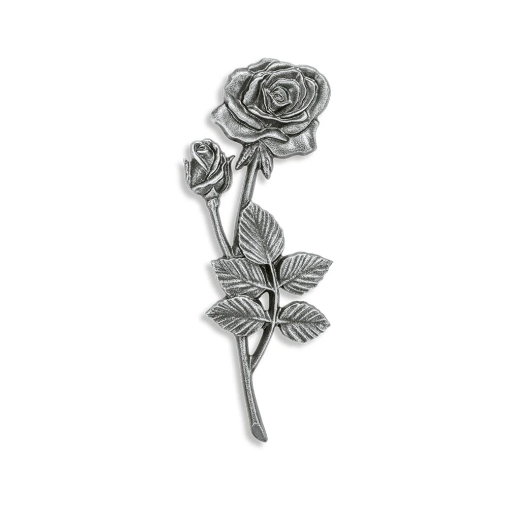 Grabsymbol »Kleine Rose«, Alu, Kunstgiesserei Strassacker, 18 x 7 x 0,8 cm Grabsymbol »Kleine Rose«, Alu, Kunstgiesserei Strassacker, 18 x 7 x 0,8 cm