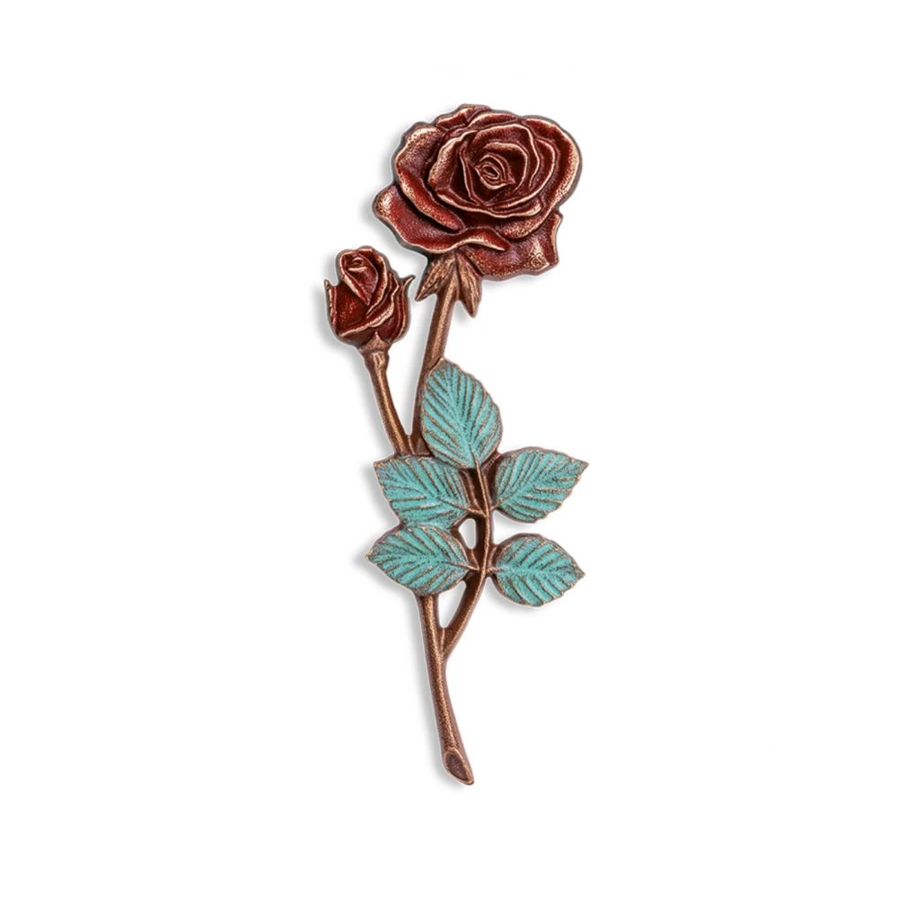 Grabsymbol »Kleine Rose« Bronze