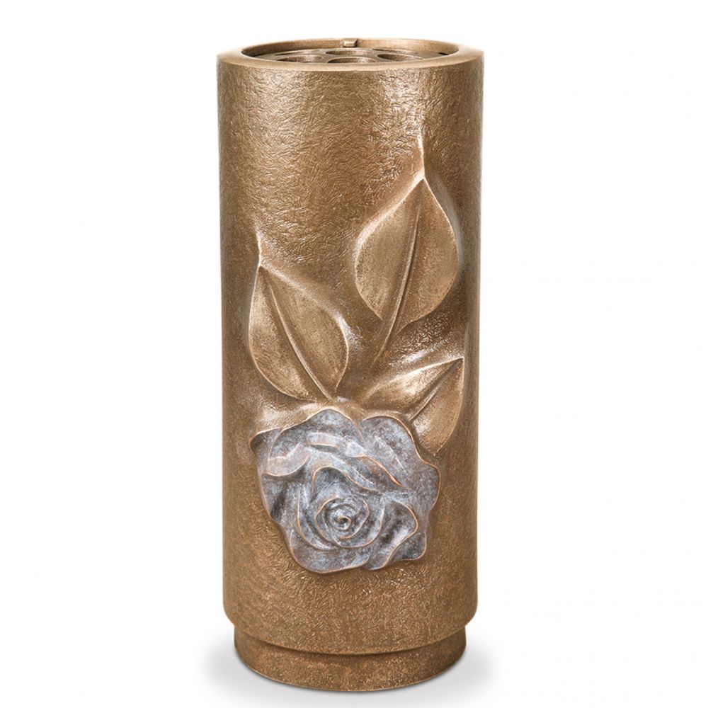 Grabvase »Blüte«, Bronze, Wachsguss, 25 x ø 11 cm Grabvase »Blüte«, Bronze, Wachsguss, 25 x ø 11 cm