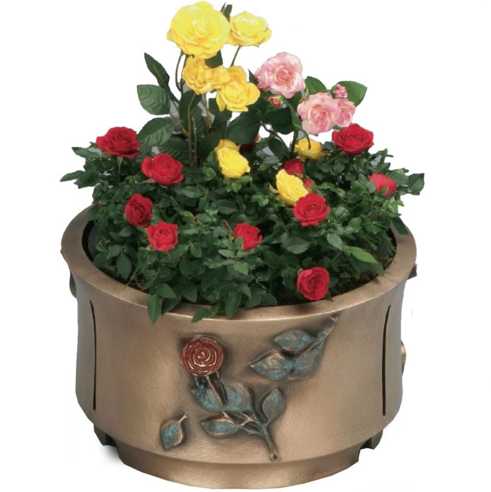 Große Grabschale »Rose« Bronze, Bronzegiesserei Filthaut, 20,5 x ø 36 cm Große Grabschale »Rose« Bronze, Bronzegiesserei Filthaut, 20,5 x ø 36 cm