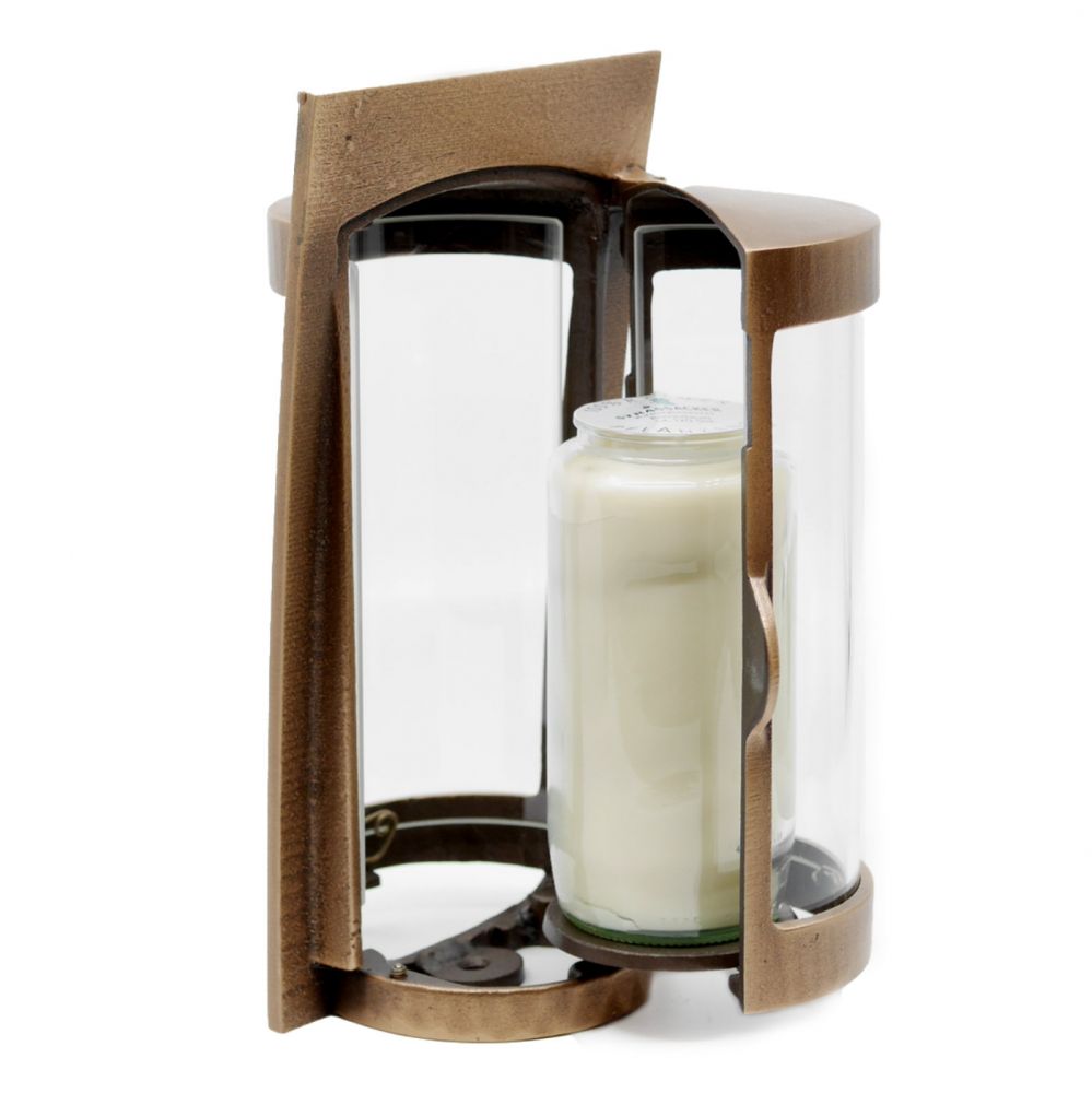 Grableuchte »Lucos«, Bronze, Patina »braun«, geöffnet, 26 cm hoch Grableuchte »Lucos«, Bronze, Patina »braun«, geöffnet, 26 cm hoch