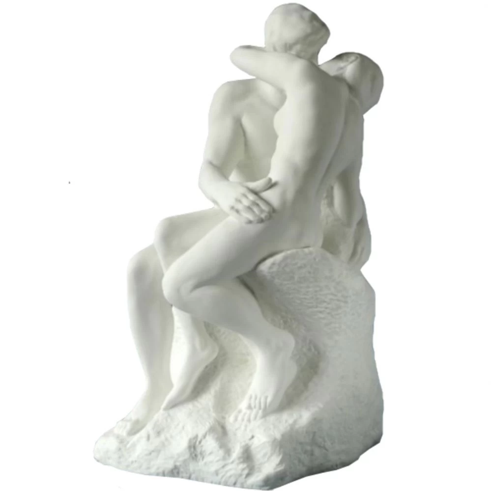 Replik »Der Kuss« von Auguste Rodin, Polyresin, Reduktion, 26 cm hoch