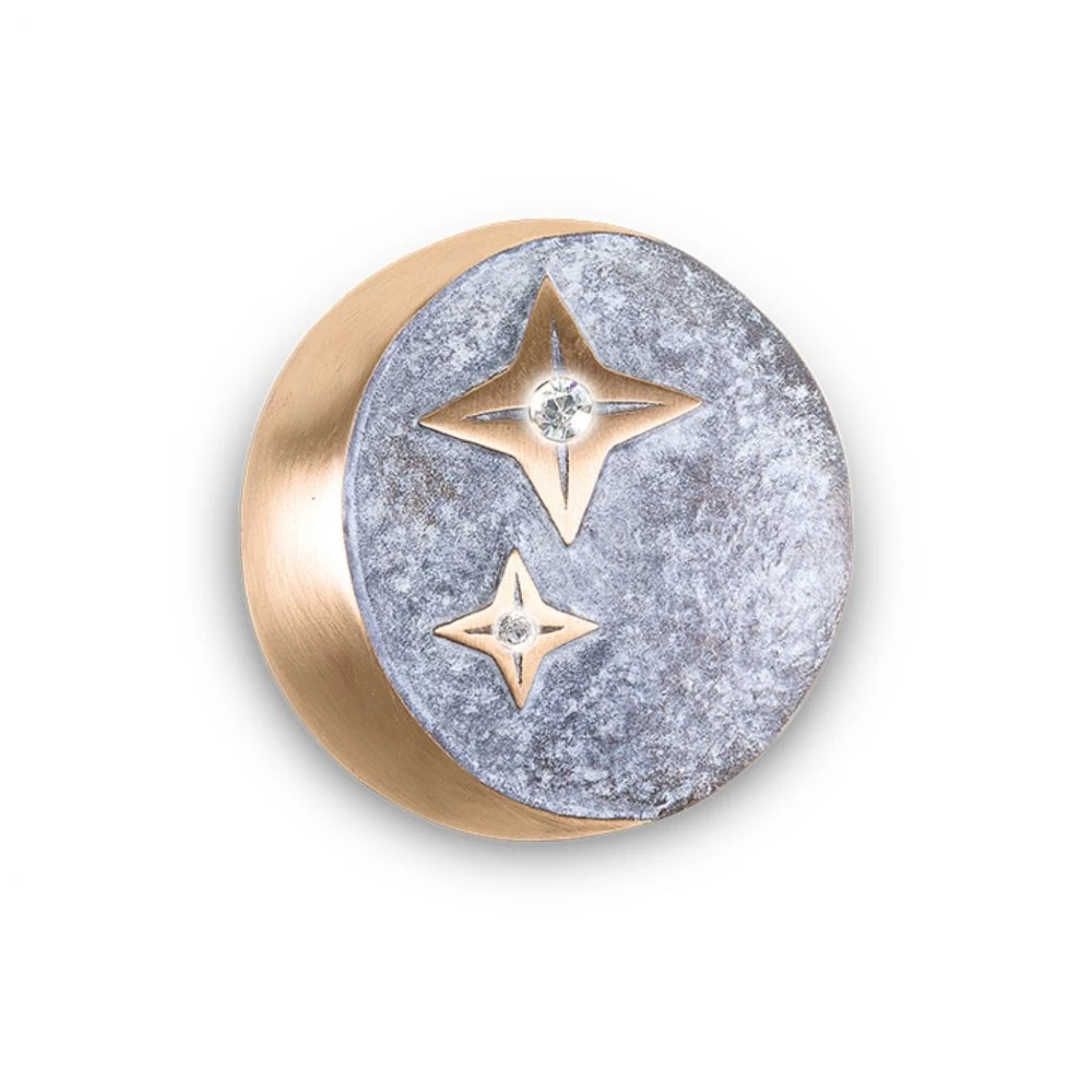 Plakette »Mond und Sterne« Bronze, Kunstgiesserei Strassacker, ø 7 x 1,5 cm Plakette »Mond und Sterne« Bronze, Kunstgiesserei Strassacker, ø 7 x 1,5 cm