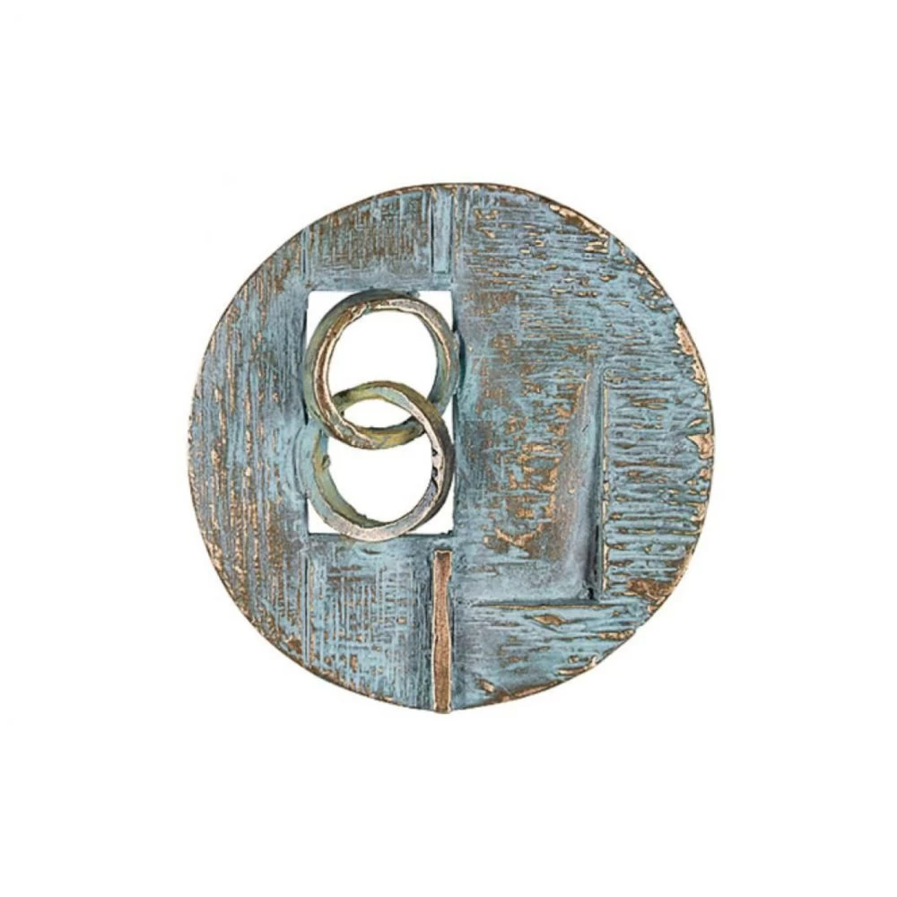 Plakette »Ringe«, Bronze, Kunstgiesserei Strassacker, ø 7 x 1 cm