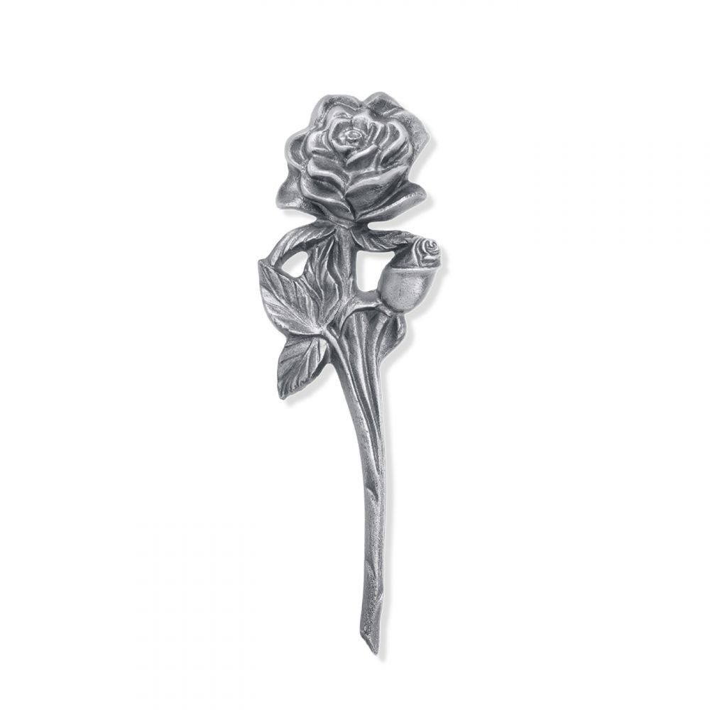 18 x 6 cm, Symbole »Rose«, Bronze, Grabstein, Urnenplatte, Urnenwand 18 x 6 cm, Symbole »Rose«, Bronze, Grabstein, Urnenplatte, Urnenwand