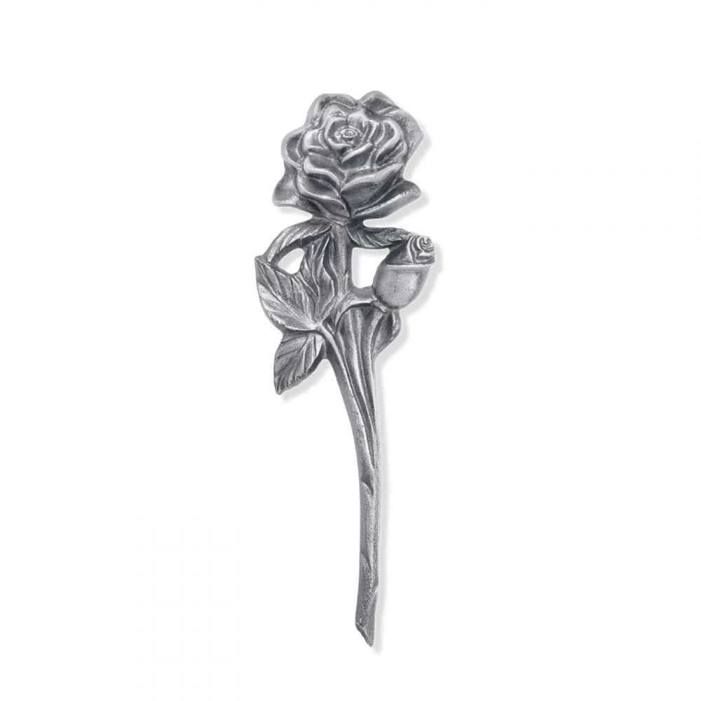 18 x 6 cm, Symbole »Rose«, Bronze, Grabstein, Urnenplatte, Urnenwand 18 x 6 cm, Symbole »Rose«, Bronze, Grabstein, Urnenplatte, Urnenwand