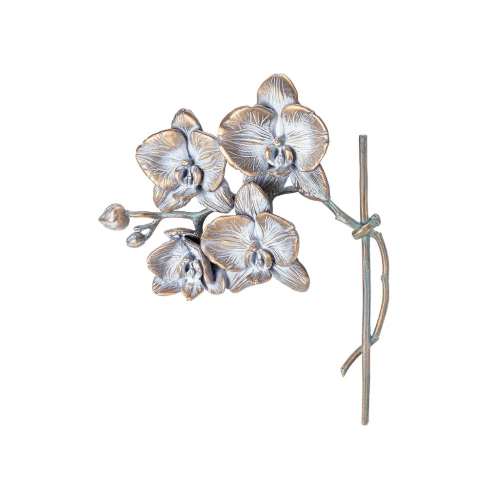 Relief »Orchidee«, Bronze, Kunstgiesserei Strassacker, 24 x 20 x 5 cm Relief »Orchidee«, Bronze, Kunstgiesserei Strassacker, 24 x 20 x 5 cm