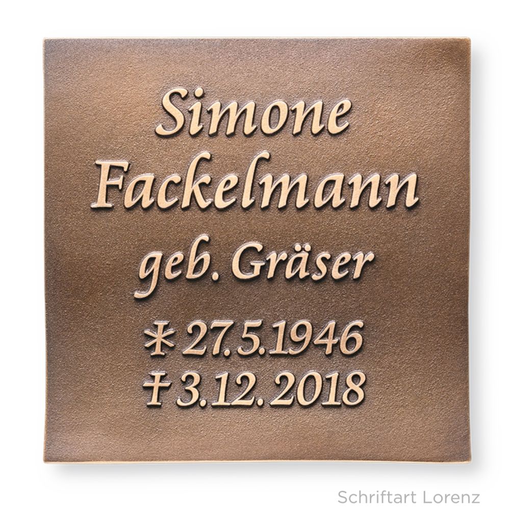 Schrifttafel mit individueller Beschriftung »Schmetterling«, Bronze, 15 x 20 cm Schrifttafel mit individueller Beschriftung »Schmetterling«, Bronze, 15 x 20 cm