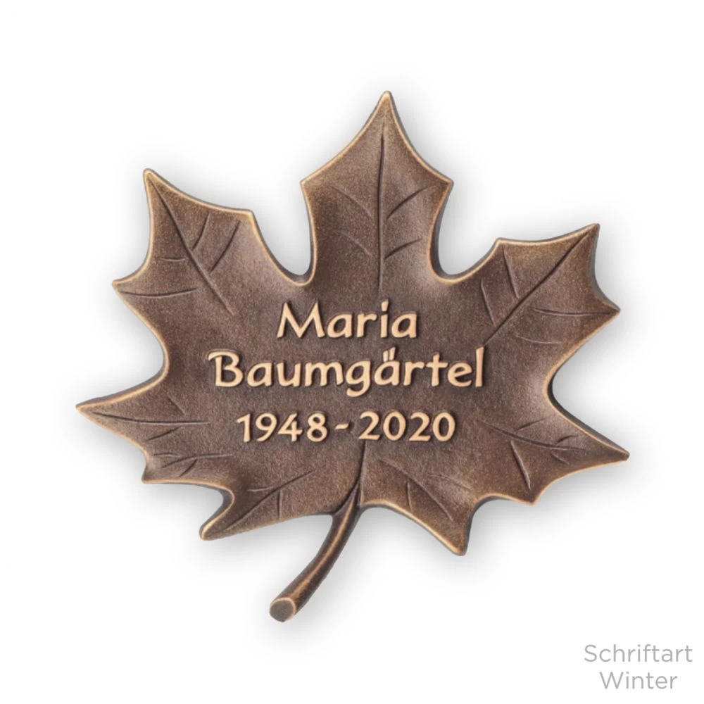 Schriftträger »Ahornblatt« Bronze Schriftträger »Ahornblatt« Bronze