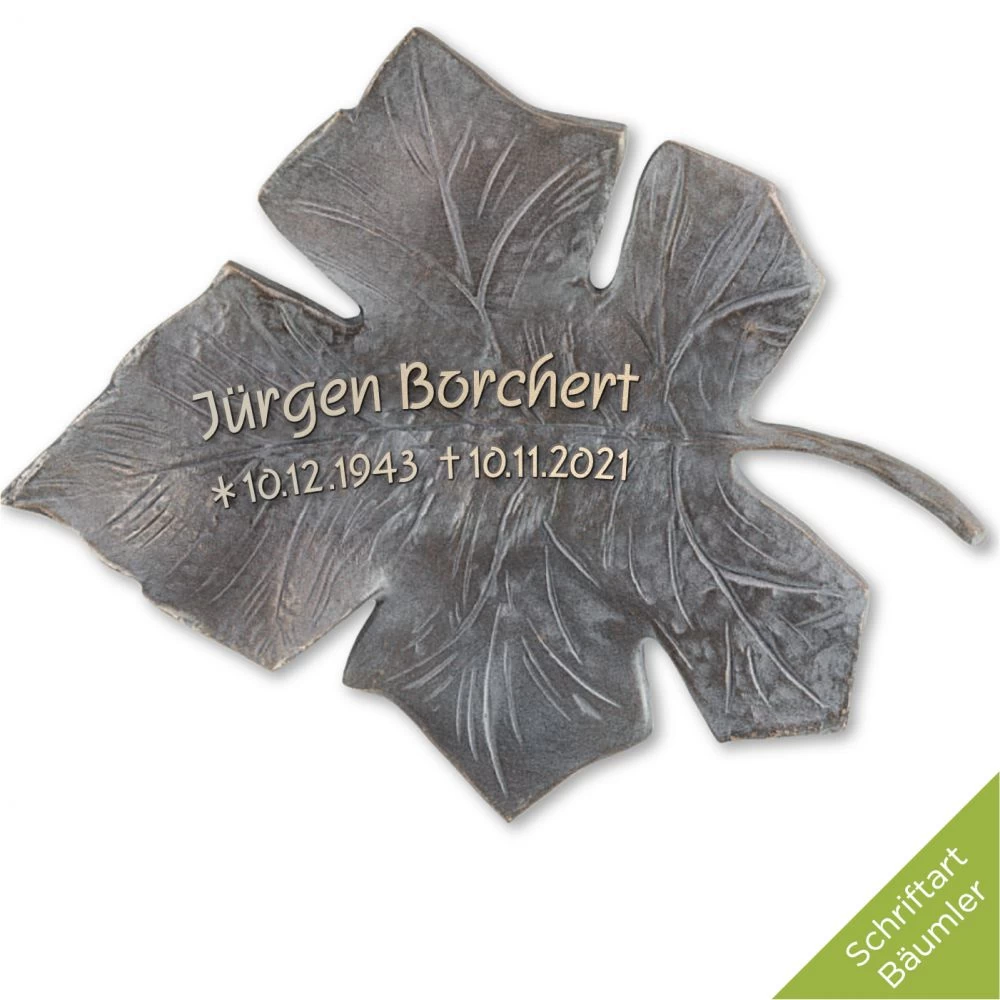 Schriftträger »Ahornblatt 2« Bronze Schriftträger »Ahornblatt 2« Bronze