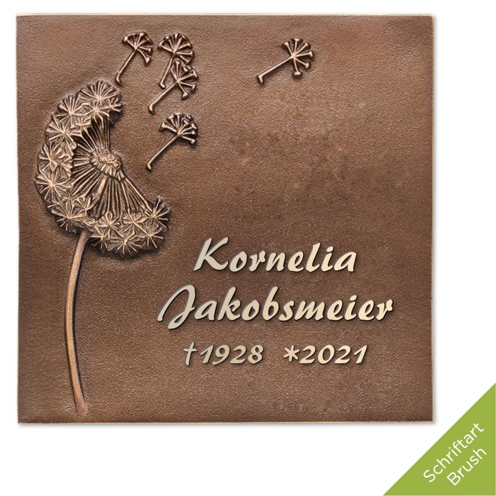 Schrifttafel »Pusteblume« Bronze Schrifttafel »Pusteblume« Bronze