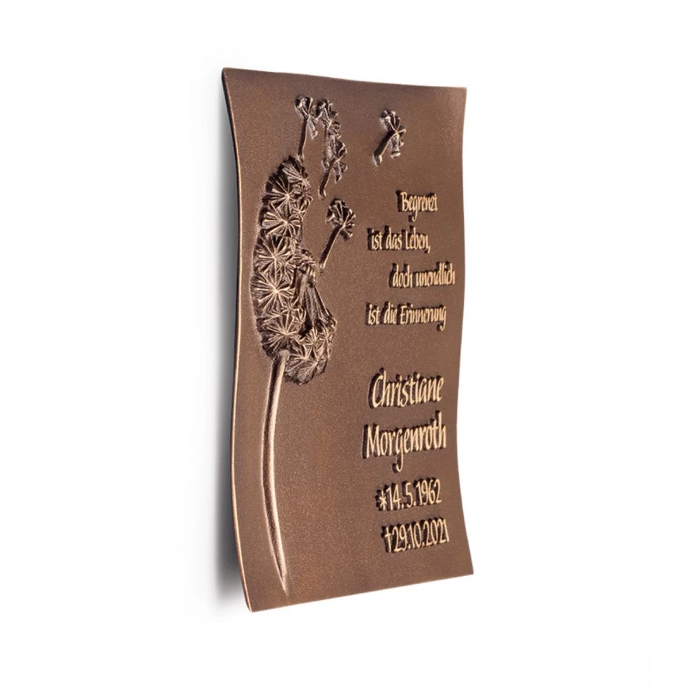 Schrifttafel »Pusteblume« Bronze Schrifttafel »Pusteblume« Bronze